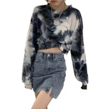 Tye Die Crew Neck Long Sleeve Printed Pullover T-Shirt
