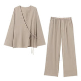 Fongt Explosive Women's Texture Double Thai And Outerwear Trousers Set