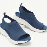 Sandals Summer Mesh Casual Ladies Wedges Shoes Solid Color Hollow Platform Open Toe Slip-On Female Sandalias Light