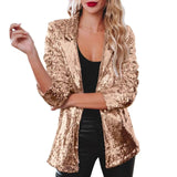 Fongt Casual Beads Blouse Squint Long Sleeve Commuter Wind Collar Temperament Small Suit