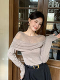 Fongt Xixi 2025 Autumn New White Label Showing Lanky Lace Knitted Woolen Women 89606