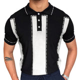 Fongt Men's New Summer Men's Knitted Slammed Colling Color Commercial Polo Shirts