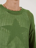 Star Jacquard Crochet Knit Top-Outfit