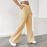 Fongt New Striped Trousers Casual Street Fashion Loose Broad-Legged Women