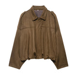 Fongt Color 2025 Spring And Autumn Leisure Tuffen Texture Collar Pilot Jacket Women B88824