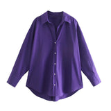 Fongt Street Fashion New Women's Clothing City Autumn Multi-Color V-Neck Casual Shirt