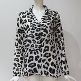 Fongt Autumn Sexy Leopard Print Chiffon Shirt Women's Shirt OL Temperament Commuter