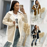 Fongt And Winter 2023 New Solid Color Thickened Lamb Wool Patchwork Coat Coat-23107-Outfit