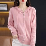 Fongt 2023 Pullover Women's Sweater Hoodie Coat Zipper Fleece Sweater-Outfit