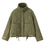 Fongt Women's Clothing 2025 Autumn And Winter New Fashion Collar Water Ripple Loose Cotton Jacket Jacket Jacket