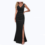 Summer Dress Women Elegant Long Dress for Women Deep V Neck Ankle Length Evening Party Dresses Female Vestidos De
