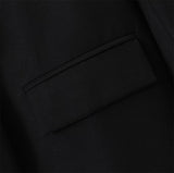 Fashion Women's Fashion Autumn British Version Loose One-Button Suit Jacket Black Medium-Length Suit Jacket-Outfit
