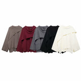 Fongt Short-Sleeved Scarf Short Knitted Coat ZA Fashion Temperament Autumn And Winter Women's New