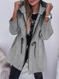 Fongt Fashion Casual Autumn And Winter Hooded Zipper Jacket Women's Clothing