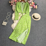 Small Broken Flower Long Sleeves + Half Skirt-Outfit