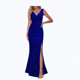 Summer Dress Women Elegant Long Dress for Women Deep V Neck Ankle Length Evening Party Dresses Female Vestidos De
