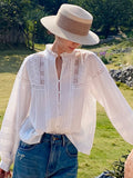 Fongt Spring Cotton Hemp French Shirt Women Long Sleeves Niche Design Loose White Shirt Shenzhen South Oil Women's