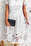 Patchwork Short Sleeve Solid Dress Slash Neck Women Maxi Summer Dress Casual Backless Vintage Streetwear Dress