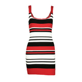 Fongt Women's Sexy Bareback Fashion Striped Babes Sling Bag Ass Skirt Dress