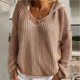 Outer Wear Knitted Pullover Hooded Sun-proof Top Thin Loose