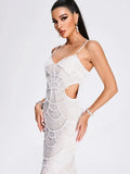 Leaning Heavy Industry Nail Bead Dress Suspension V Tie Slim Sister Sexy Pure Ass