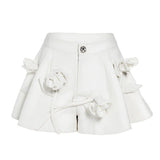 TWOTWINSTYLE Patchwork Floral Short Pants For Women High Waist Solid Minimalist Shorts Female Korean Fashion Clothing Style