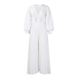 Fongt Large-Size Nail-Pear Yarn Fashion Casual Broad-Legged African Jumpsuit