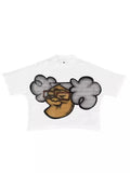 Original Sufu Ancient Animation Head Printed Graphics T-Shirt Y2k Blouse Street Oversized T-Shirt Gothic Animation Short Sleeves-Outfit