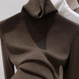Fongt Soft-Sleeved Turtleneck Sweater Female Jacket In The 2024 Autumn And Winter Pile Collar Knitted Bottom Shirt