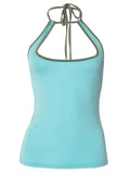 Summer Dopamine Apparel Halter Backless Strappy Skeleton Tank Sleeveless Blouse Vigorous Girls Casual Candy Color Top-Outfit