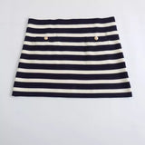 Spring Style Striped Button Trim Short Dress 2142003 104-Outfit