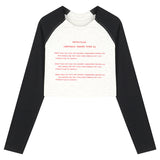 Vintage Raglan Sleeve Crop Top-Outfit