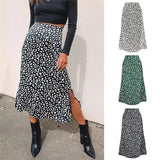 Summer Wrapped Skirts Beach Holiday Clothes High Waist Floral Print Split Casual Summer Midi Skirt Female Sexy
