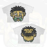 T-Shirt Hip-Hop Fun Cartoon Pattern Printing Oversized T-Shirt Original Gothic Cotton Short Sleeves-Outfit