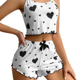 Fongt Sales Of Women's Homewear Love Print Slings Casual Pits Can Wear Women's