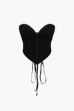 V Hem Tie Back Corset