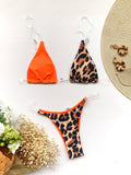 Leopard Print Patchwork Bikini 2022 Women Push Up Clear Strap Transparent Micro Swimsuit Beach Bathing Suit Thong