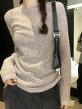 Solid Color Thin Long Sleeve Knit-Outfit