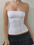 Paneled Solid Color Bandeau Top-Outfit