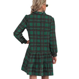 Fongt Spring And Summer Cake Dress Plaid Shirt Long Sleeve Single-D Row Buckle Women's Clothing