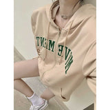 Vintage Oversized Zip Up Hoodies Casual Hooded