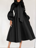 Fongt Women's 2025 New Bubble Sleeve Strap With Large Skirt High-Rise Dress Dress Dress