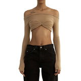 Fongt Spring And Summer Explosion Women's First-Word Collar Perspective Wrapped Bra Short
