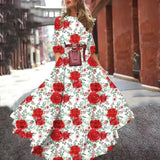 Fongt Spring New Digital Print Dress Dress Holiday Dress Women's