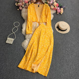 Small Broken Flower Long Sleeves + Half Skirt-Outfit