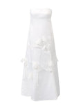 French Dress Female Sweet And Elegant 2025 Summer New High-End Temperament Light Fishtail Breast Three-Dimensional Flower