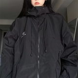 Oversize Waterproof Hooded Jacket-Outfit