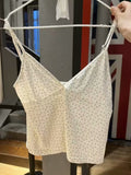 Women Beige Floral Printed Slim Camis 2023 Summer Vintage V Neck Sleeveless Female Chic Tops-Outfit