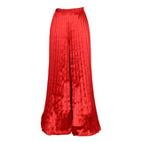 Fongt Summer Women's Solid Color Casual Loose Pressure Broad Leg Trousers African Trousers