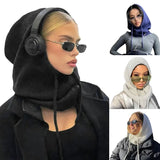 Fongt And Winter New Hat Scarf Integrated Wool Knitting Rope Hat Sleeve Retro Hoodie Cap-Outfit